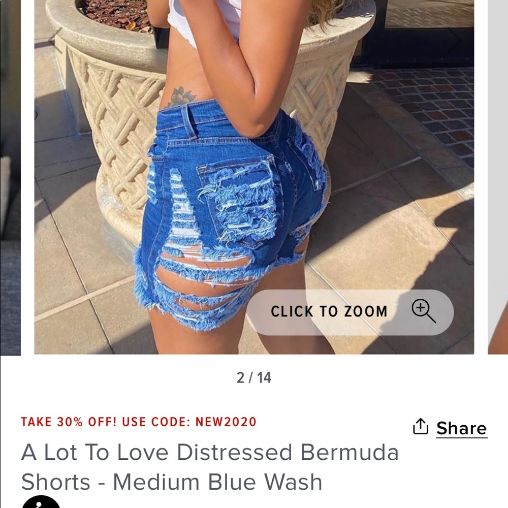 FN A Lot To Love Distressed Bermuda Shorts